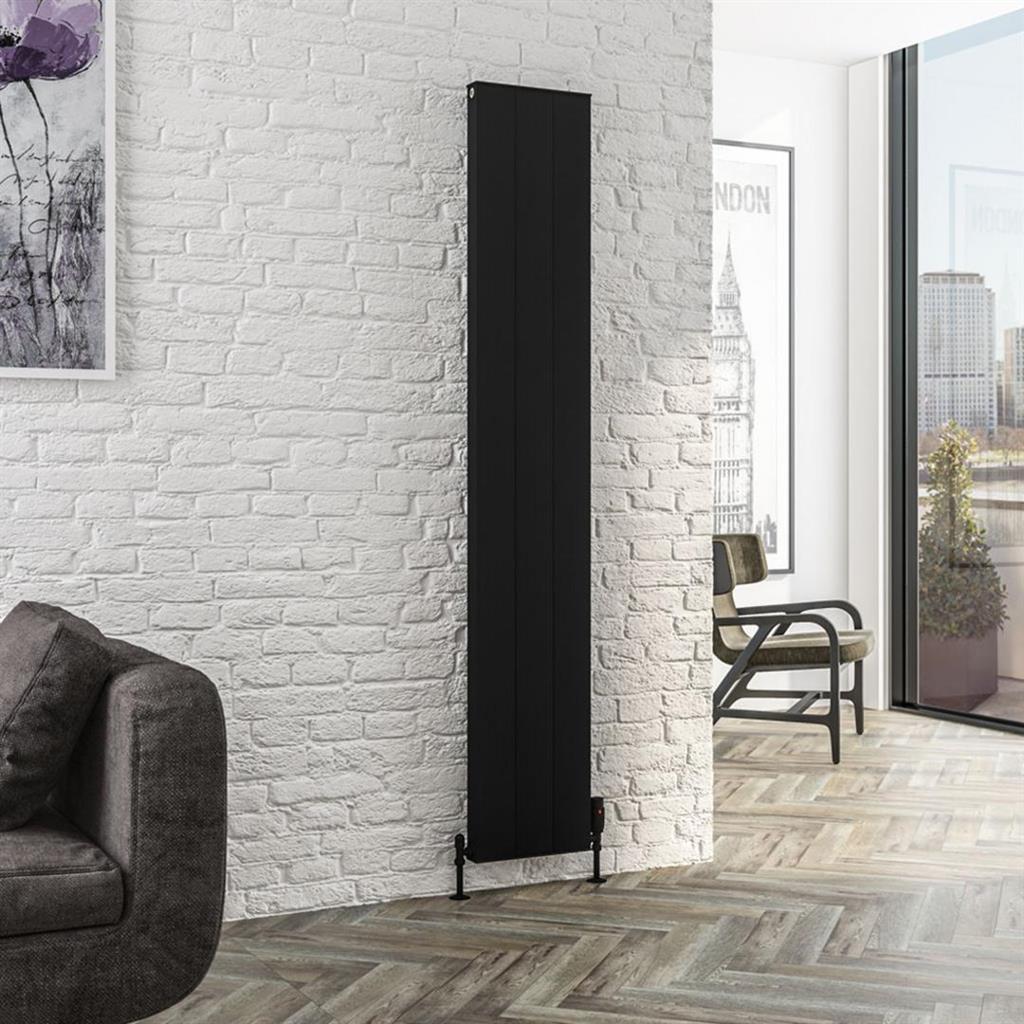 Eastbrook Vesima Aluminium Vertical Radiator 1800mm x 303mm - Matt Black - 86.0082 - TAP 'N' SHOWER