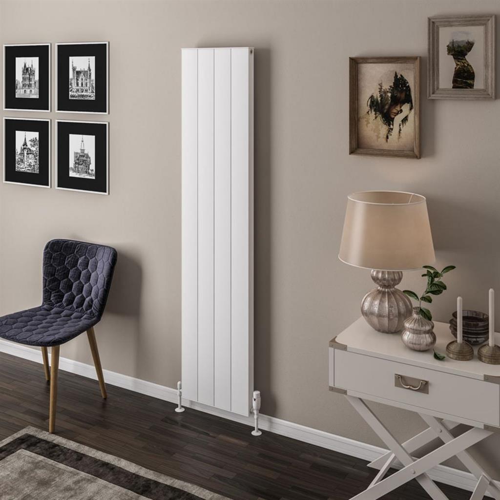 Eastbrook Vesima Aluminium Vertical Radiator 1800mm x 403mm - Matt White - 86.0083 - TAP 'N' SHOWER