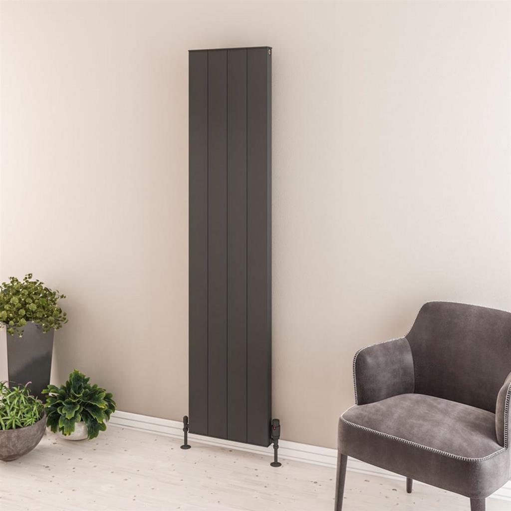 Eastbrook Vesima Aluminium Vertical Radiator 1800mm x 403mm - Matt Anthracite - 86.0084 - TAP 'N' SHOWER