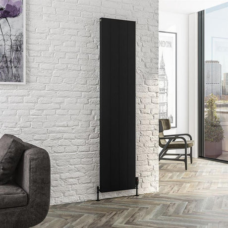 Eastbrook Vesima Aluminium Vertical Radiator 1800mm x 403mm - Matt Black - 86.0085 - TAP 'N' SHOWER
