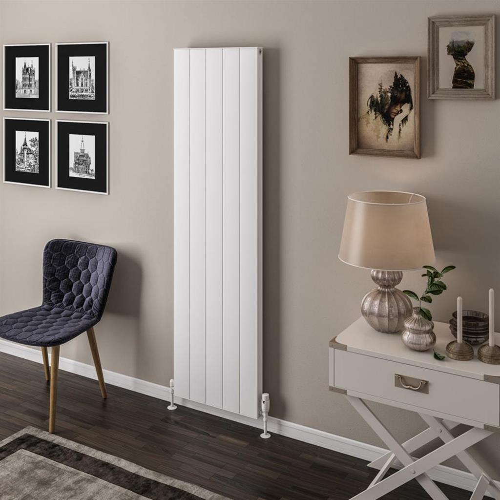 Eastbrook Vesima Aluminium Vertical Radiator 1800mm x 503mm - Matt White - 86.0086 - TAP 'N' SHOWER