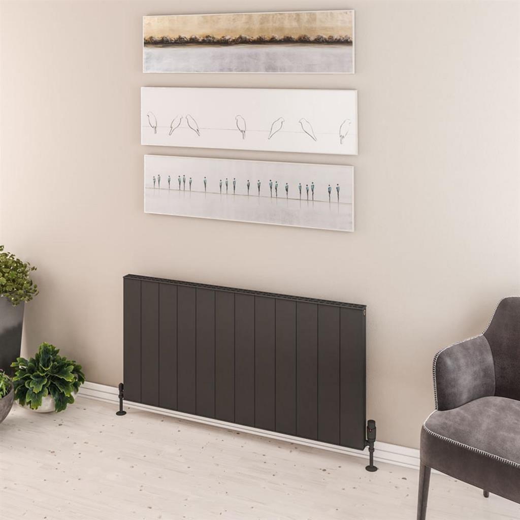 Eastbrook Vesima Aluminium Horizontal Radiators 600mm x 1203mm - Matt Anthracite - 86.0102 - TAP 'N' SHOWER