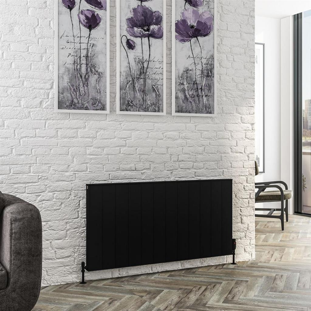 Eastbrook Vesima Aluminium Horizontal Radiators 600mm x 1203mm - Matt Black - 86.0103 - TAP 'N' SHOWER