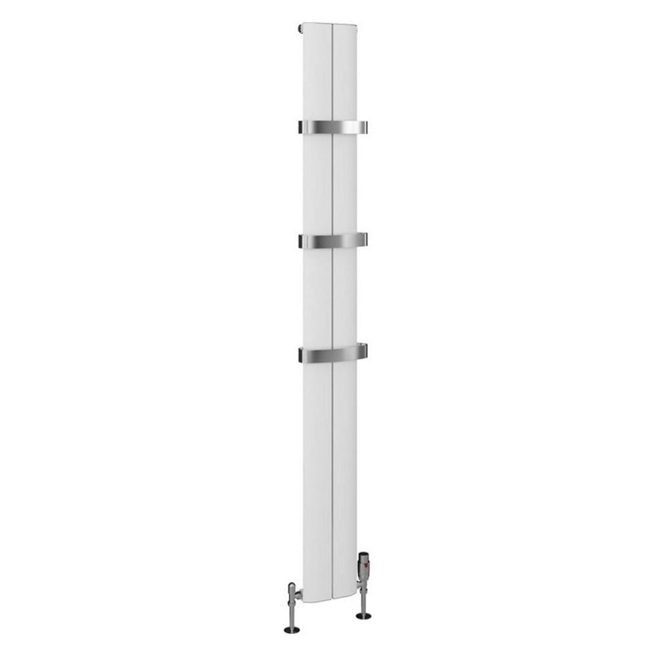 Eastbrook Berlini Aluminium Vertical Radiator 1800mm x 185mm - Matt White - 86.0107 - TAP 'N' SHOWER