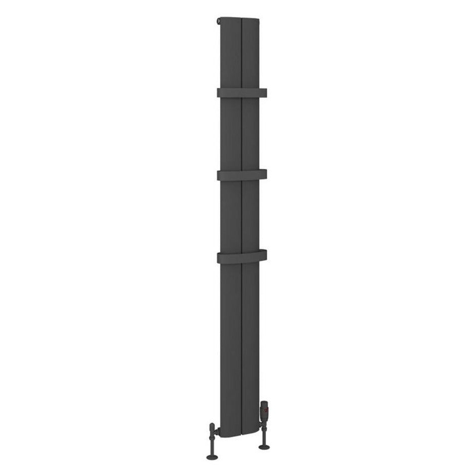 Eastbrook Berlini Aluminium Vertical Radiator 1800mm x 185mm - Matt Anthracite - 86.0108 - TAP 'N' SHOWER