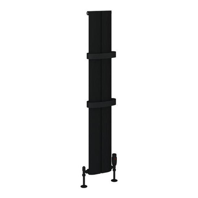 Eastbrook Berlini Aluminium Vertical Radiator 1200mm x 185mm - Matt Black - 86.0146 - TAP 'N' SHOWER