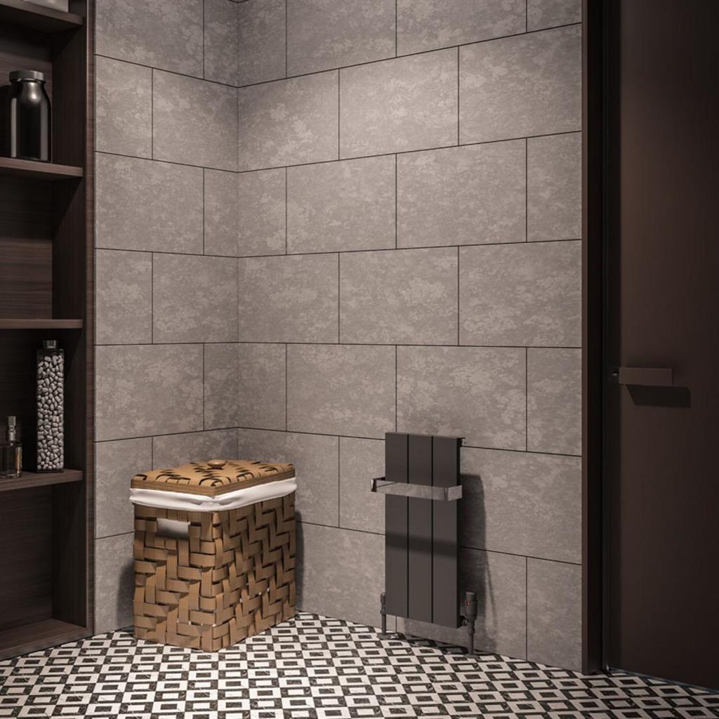 Eastbrook Rosano Aluminium Vertical Flat Panel Radiator 600mm x 280mm - Matt Anthracite - 86.0148 - TAP 'N' SHOWER