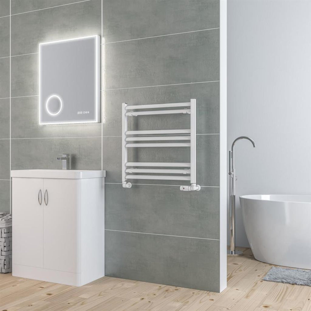 Eastbrook Velor Aluminium Towel Radiator 600mm x 600mm - Matt White - 86.0159 - TAP 'N' SHOWER