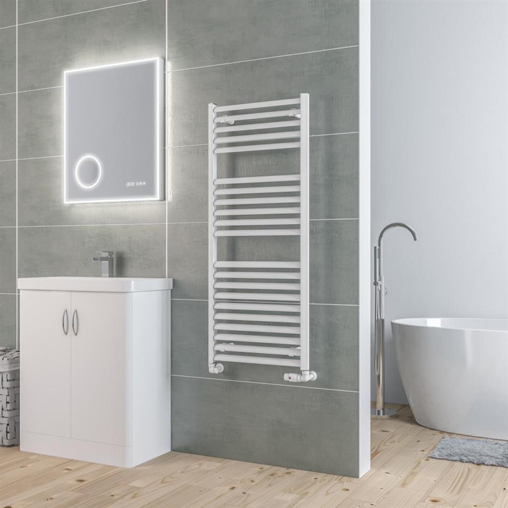 Eastbrook Velor Aluminium Towel Radiator 1200mm x 500mm - Matt White - 86.0160 - TAP 'N' SHOWER