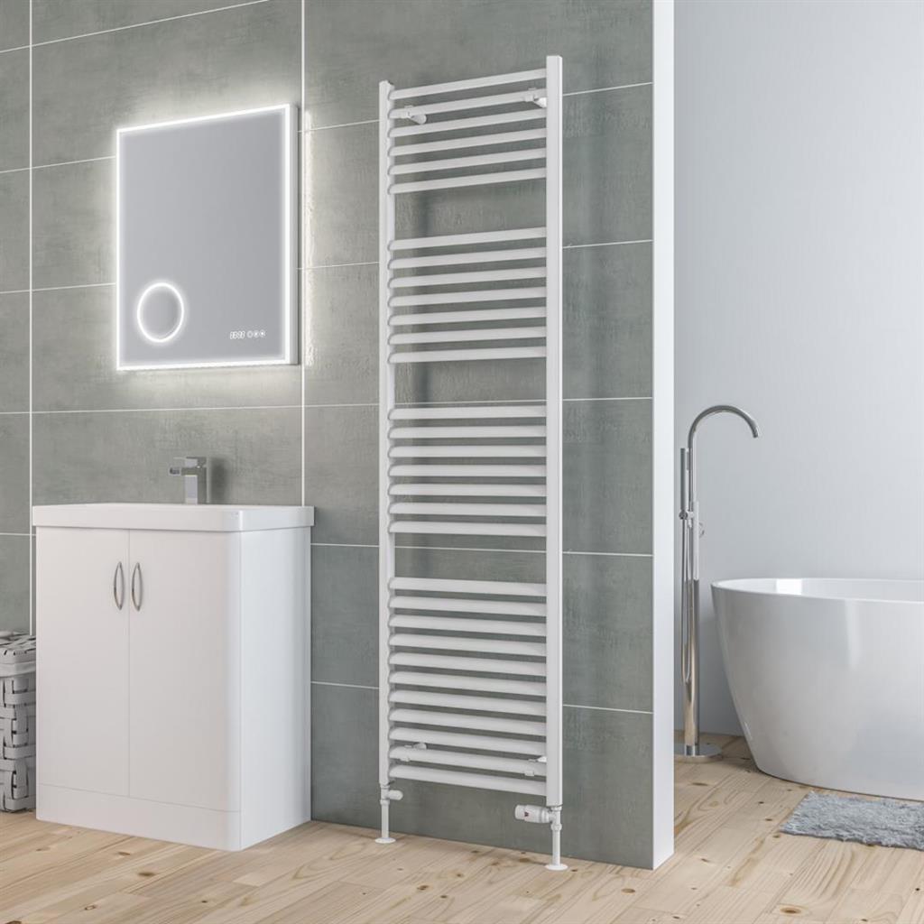 Eastbrook Velor Aluminium Towel Radiator 1800mm x 500mm - Matt White - 86.0162 - TAP 'N' SHOWER