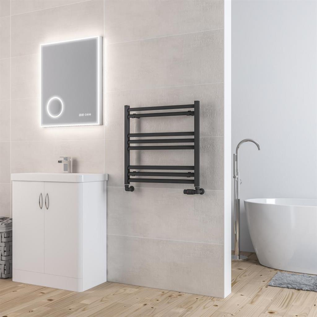 Eastbrook Velor Aluminium Towel Radiator 600mm x 600mm - Matt Anthracite - 86.0165 - TAP 'N' SHOWER