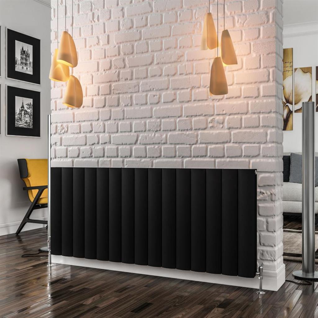 Eastbrook Guardia Aluminium Horizontal Radiator 600mm x 1420mm - Matt Black - 86.0172 - TAP 'N' SHOWER