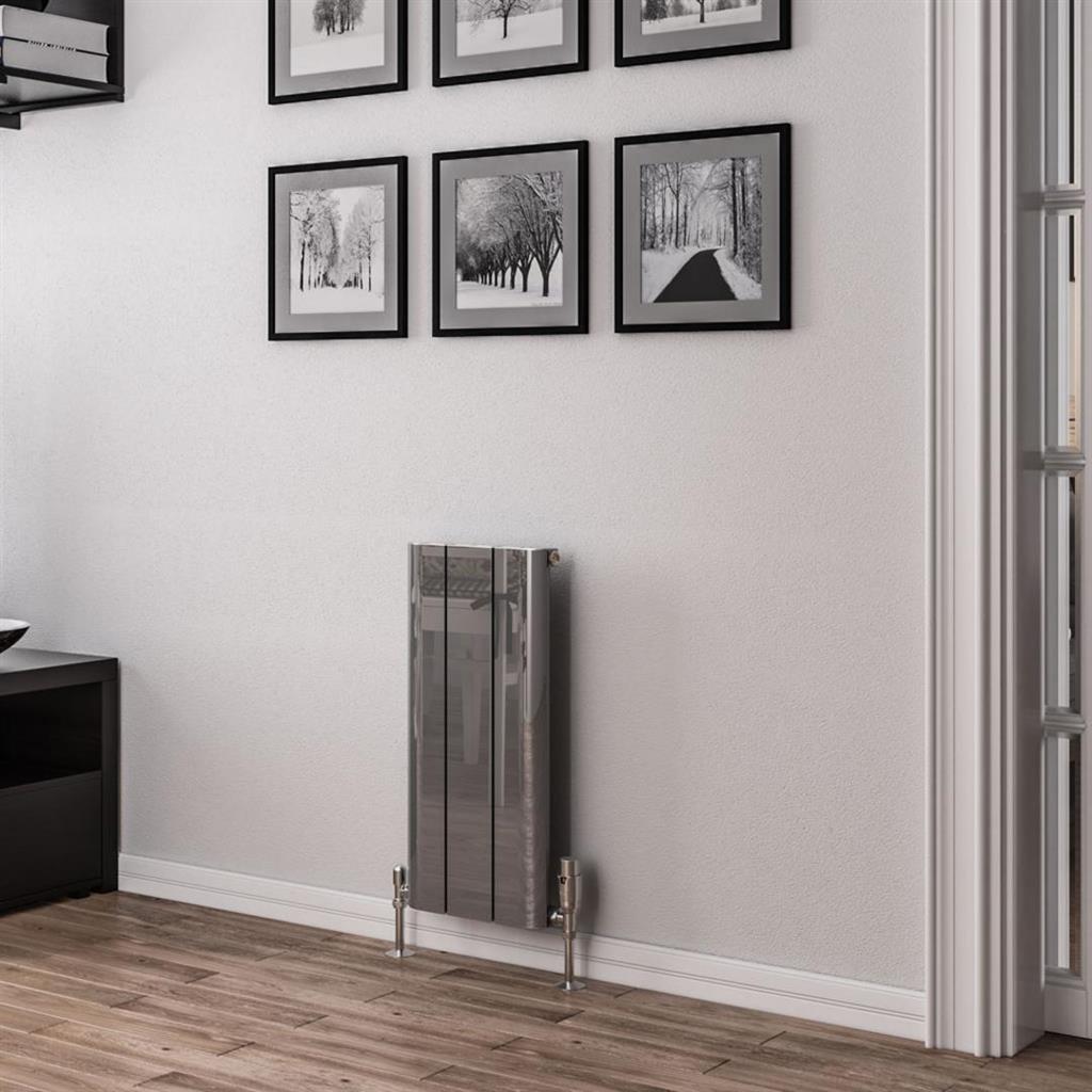 Eastbrook Peretti Aluminium Vertical Flat Panel Radiator 600mm x 280mm - Polished - 86.0176 - TAP 'N' SHOWER