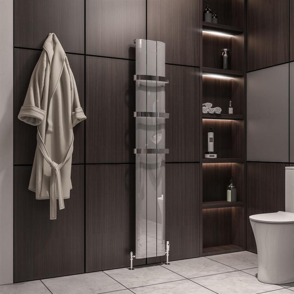 Eastbrook Peretti Aluminium Vertical Flat Panel Radiator 1800mm x 280mm - Polished - 86.0177 - TAP 'N' SHOWER