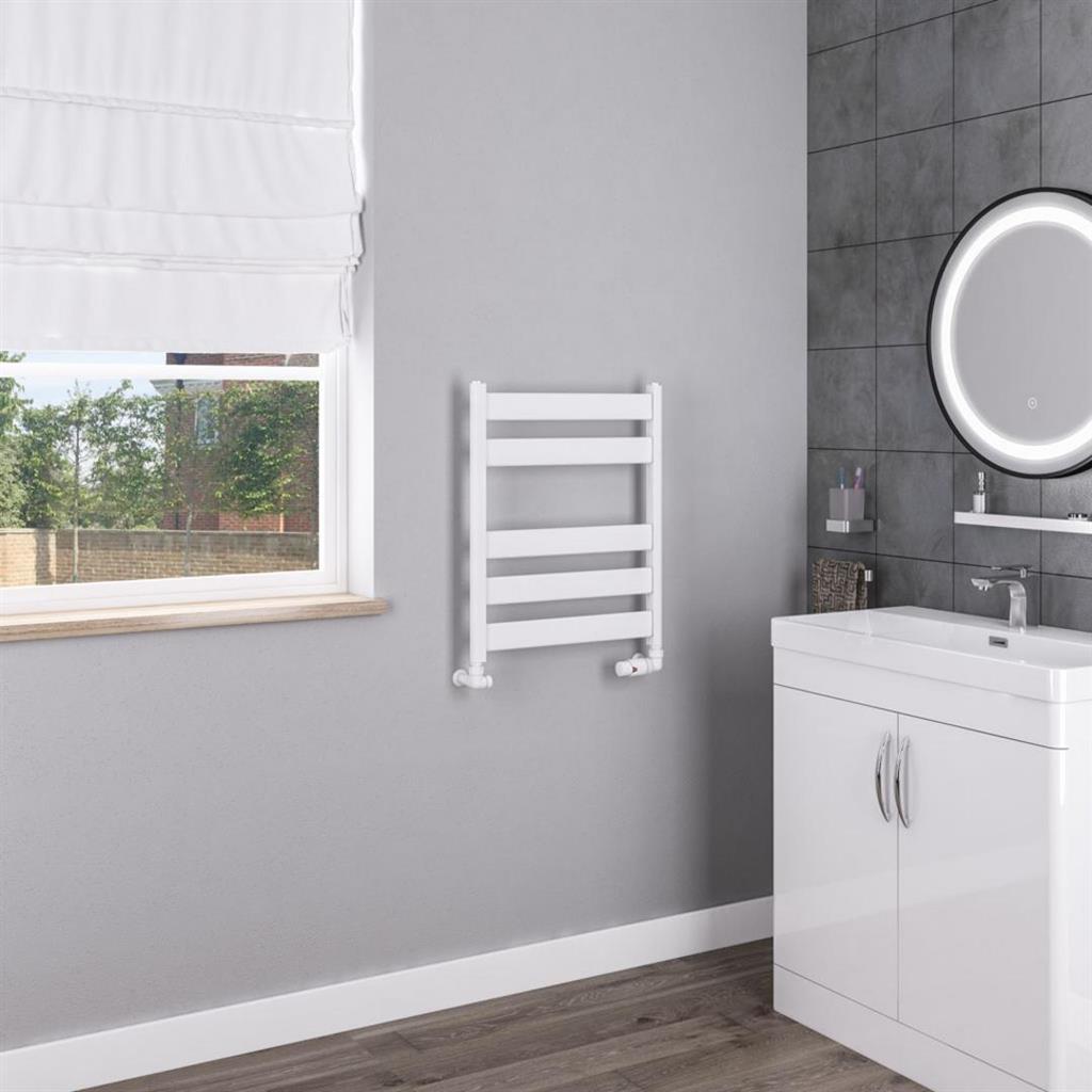 Eastbrook Pelago 600mm x 500mm Aluminium Towel Radiator - Matt White - 86.0208 - TAP 'N' SHOWER
