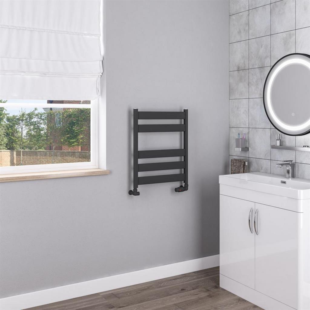 Eastbrook Pelago 600mm x 500mm Aluminium Towel Radiator - Matt Anthracite - 86.0210 - TAP 'N' SHOWER