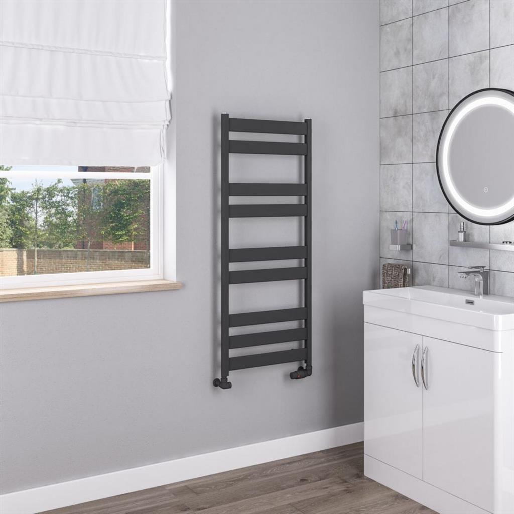 Eastbrook Pelago Aluminium Towel Radiator 1200mm x 500mm - Matt Anthracite - 86.0216 - TAP 'N' SHOWER