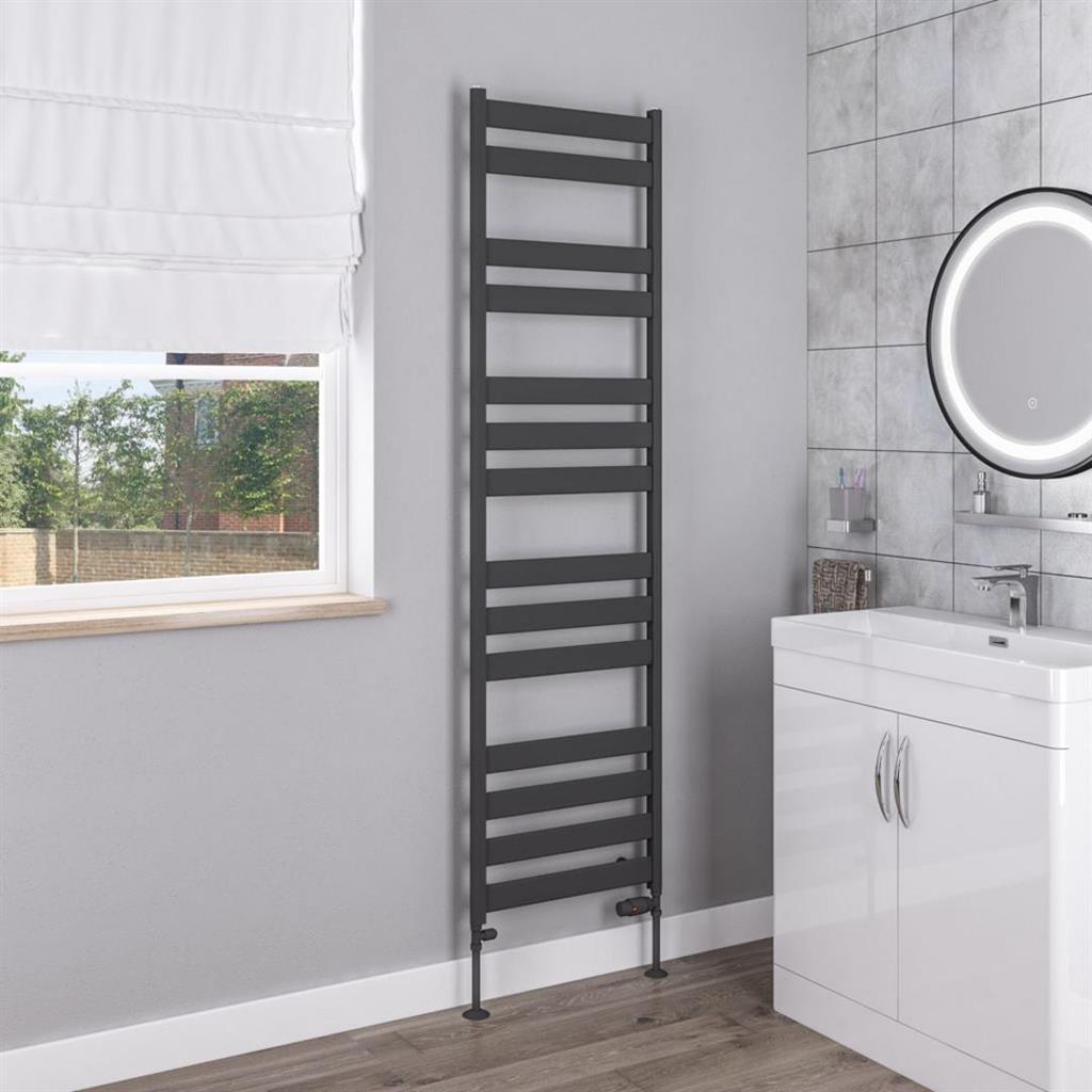 Eastbrook Pelago Aluminium Towel Radiator 1800mm x 500mm - Matt Anthracite - 86.0222 - TAP 'N' SHOWER