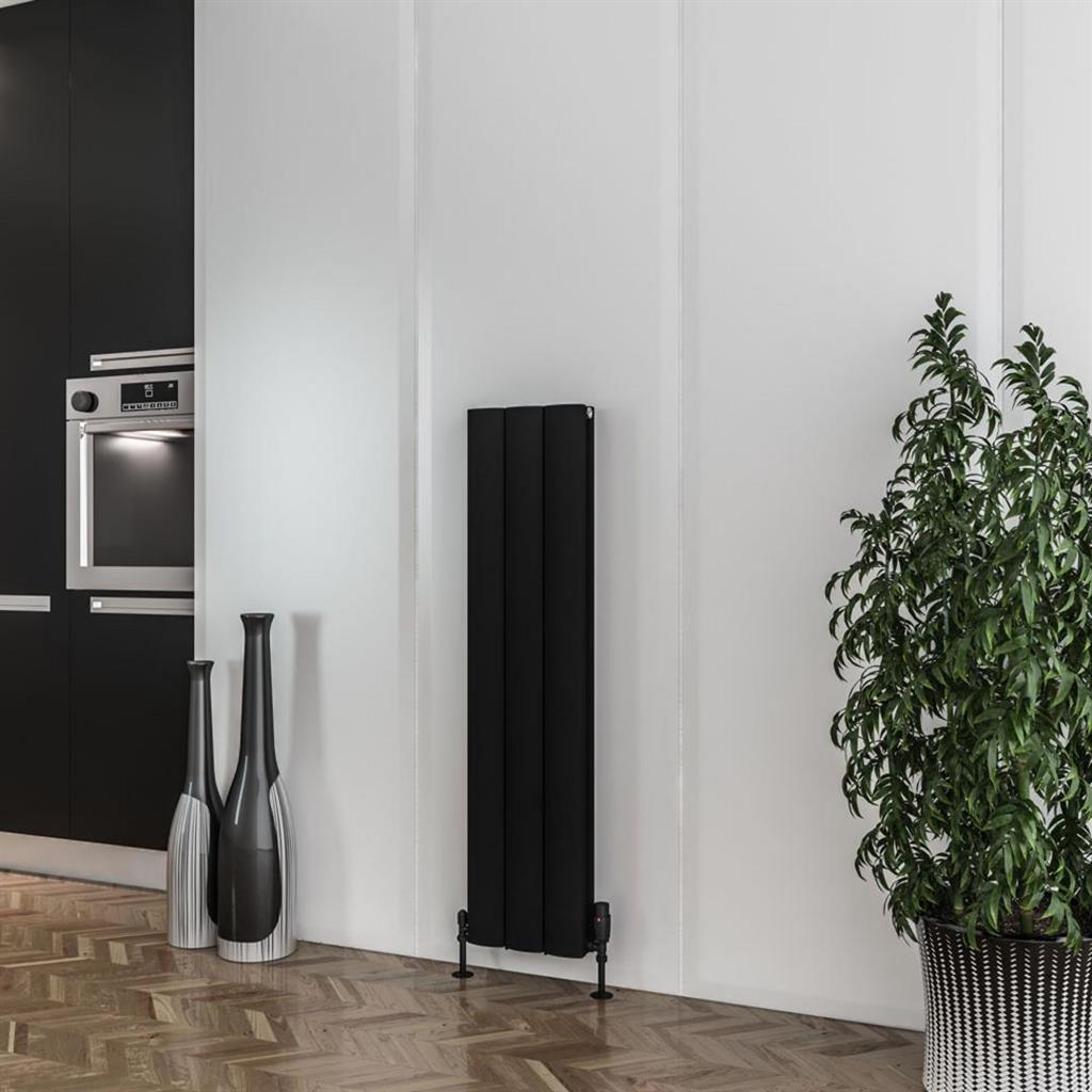 Eastbrook Guardia Aluminium Vertical Radiator 280mm x 1200mm - Matt Black - 86.0448 - TAP 'N' SHOWER
