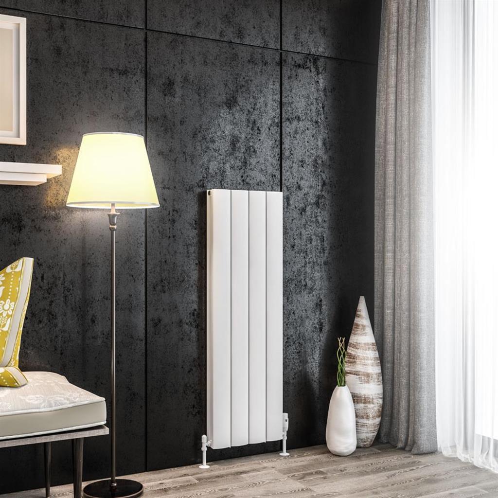 Eastbrook Guardia Aluminium Vertical Radiator 375mm x 1200mm - Matt White - 86.0449 - TAP 'N' SHOWER