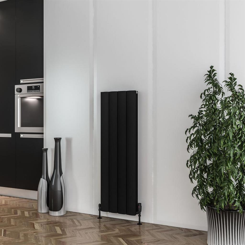 Eastbrook Guardia Aluminium Vertical Radiator 375mm x 1200mm - Matt Black - 86.0451 - TAP 'N' SHOWER