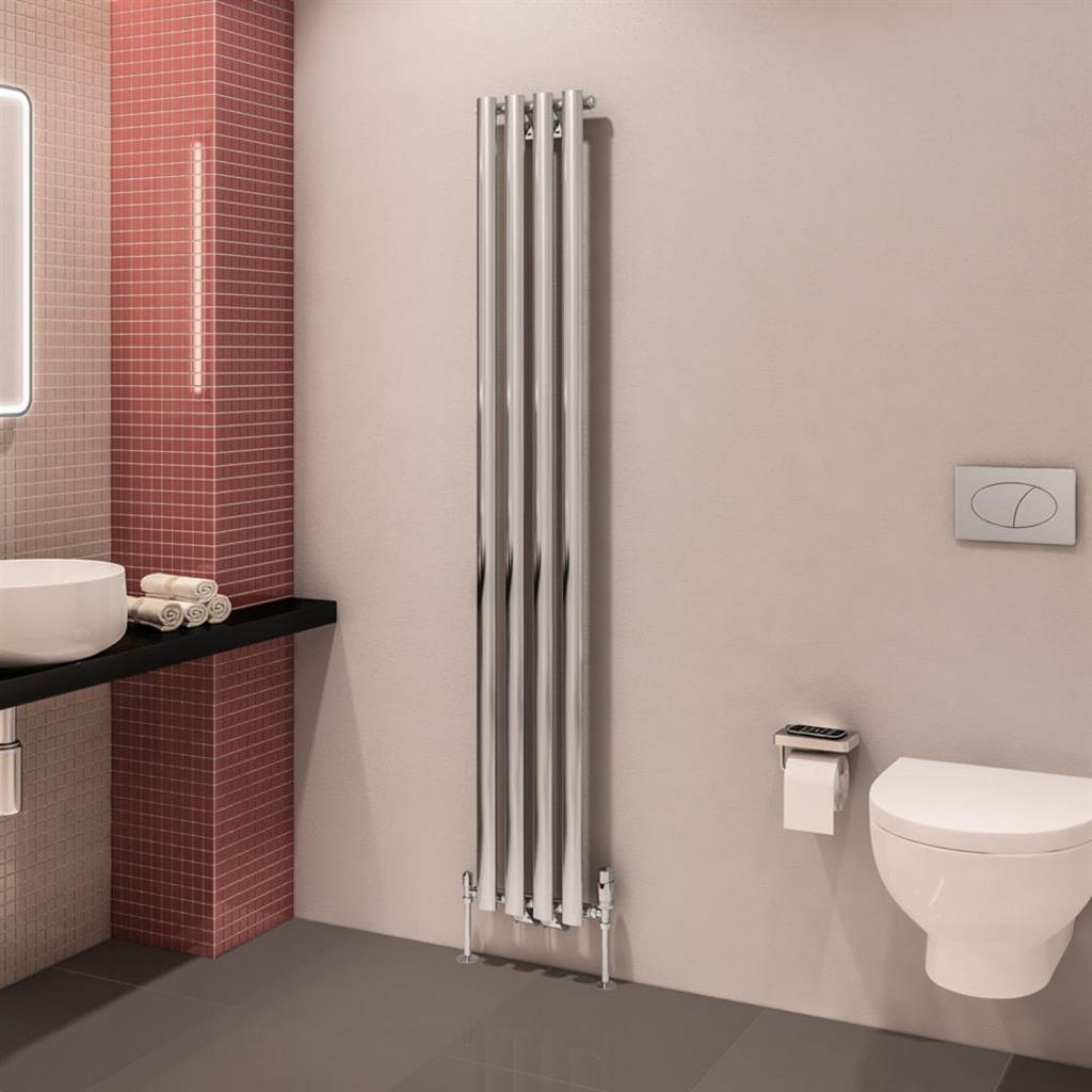 Eastbrook Tunstall Vertical Designer Radiator 1800mm x 280mm - Chrome - 89.0004 - TAP 'N' SHOWER