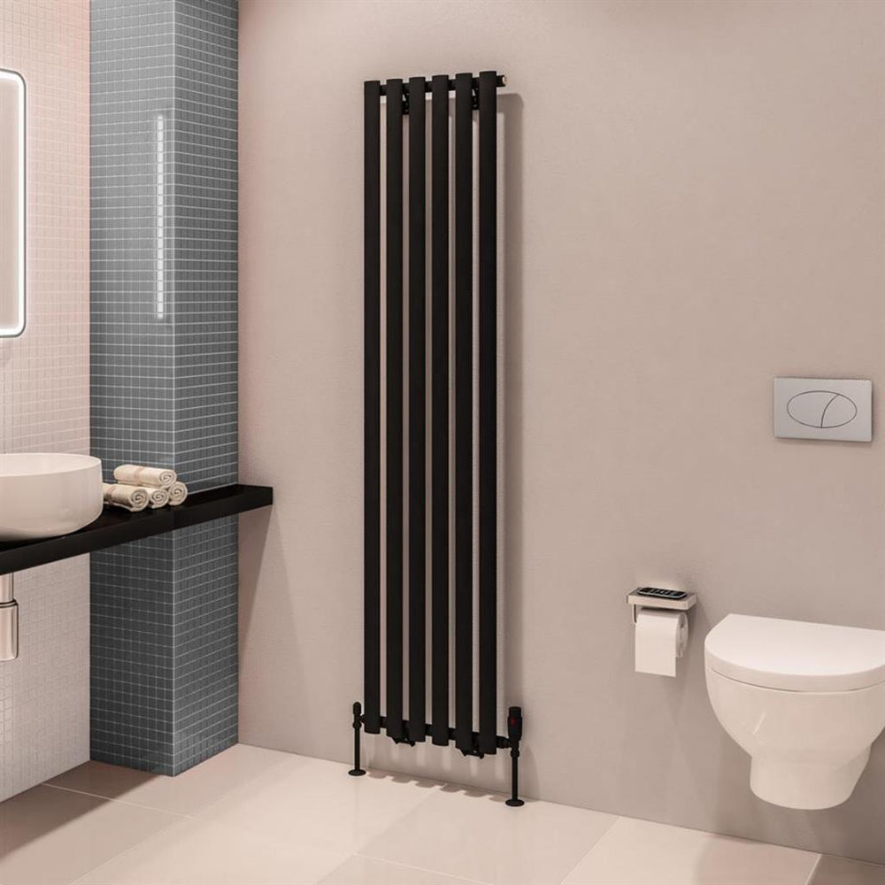 Eastbrook Tunstall Vertical Designer Radiator 1800mm x 420mm - Matt Black - 89.0007 - TAP 'N' SHOWER