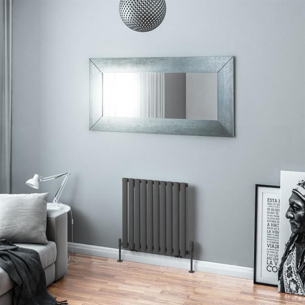 Eastbrook Tunstall Horizontal Designer Radiator 600mm x 589mm - Matt Anthracite - 89.0014 - TAP 'N' SHOWER