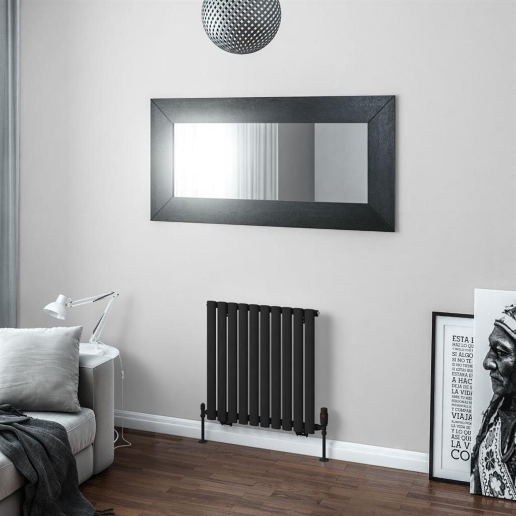 Eastbrook Tunstall Horizontal Designer Radiator 600mm x 589mm - Matt Black - 89.0015 - TAP 'N' SHOWER