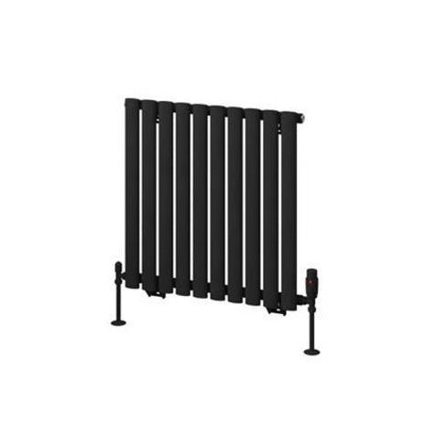 Eastbrook Tunstall Horizontal Designer Radiator 600mm x 589mm - Matt Black - 89.0015 - TAP 'N' SHOWER