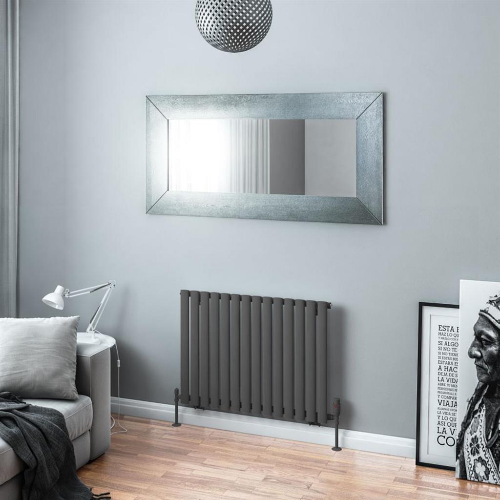 Eastbrook Tunstall Horizontal Designer Radiator 600mm x 825mm - Matt Anthracite - 89.0017 - TAP 'N' SHOWER