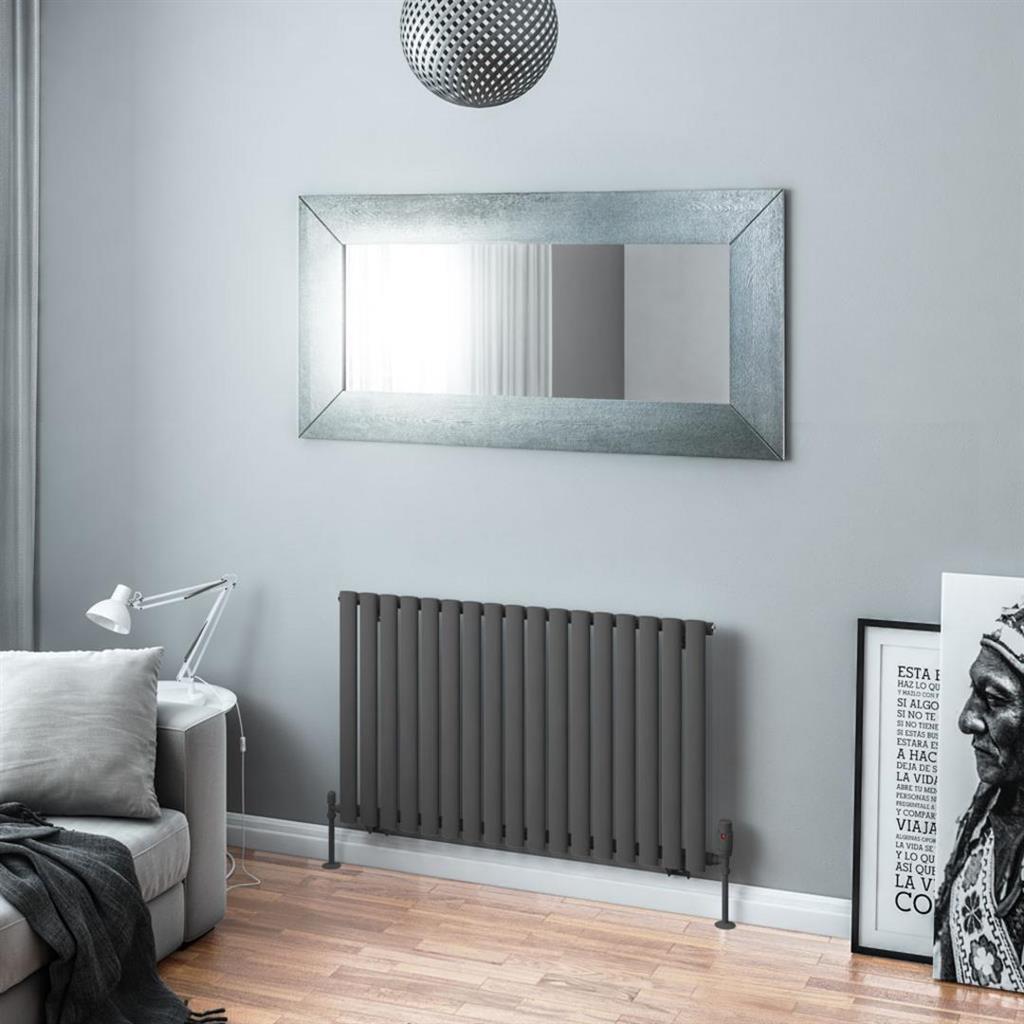 Eastbrook Tunstall Horizontal Designer Radiator 600mm x 1002mm - Matt Anthracite - 89.0020 - TAP 'N' SHOWER
