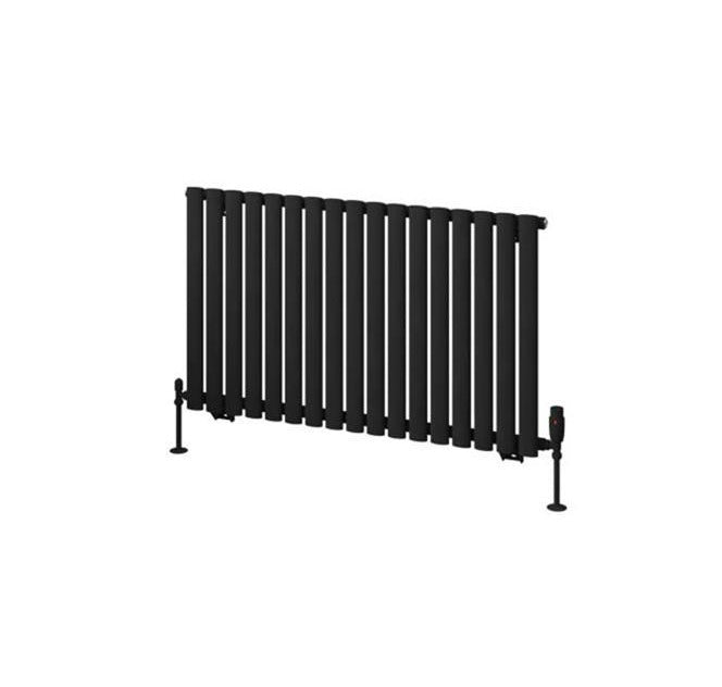 Eastbrook Tunstall Horizontal Designer Radiator 600mm x 1002mm - Matt Black - 89.0021 - TAP 'N' SHOWER