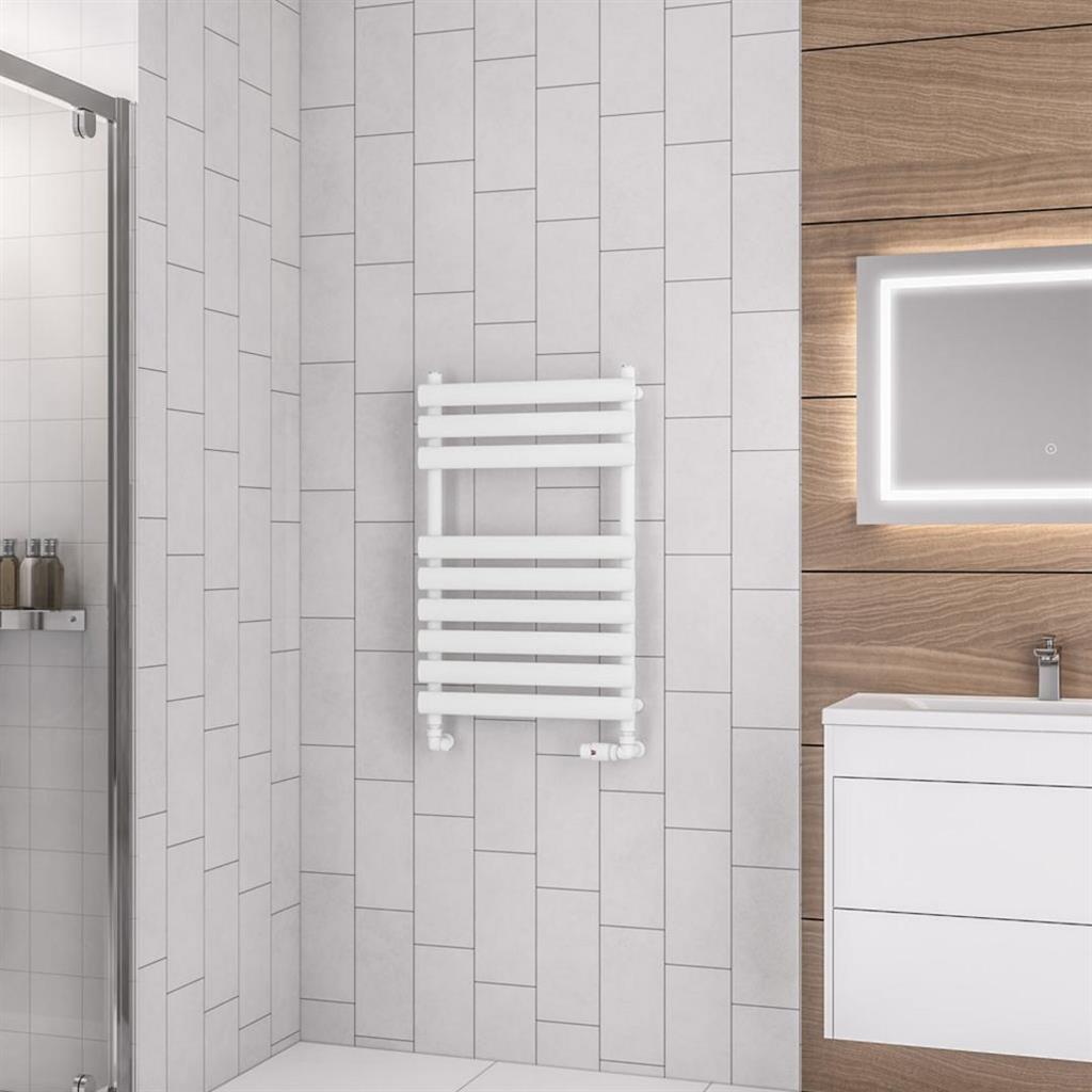 Eastbrook Tunstall Designer Towel Radiator 800mm x 500mm - Matt White - 89.0029 - TAP 'N' SHOWER
