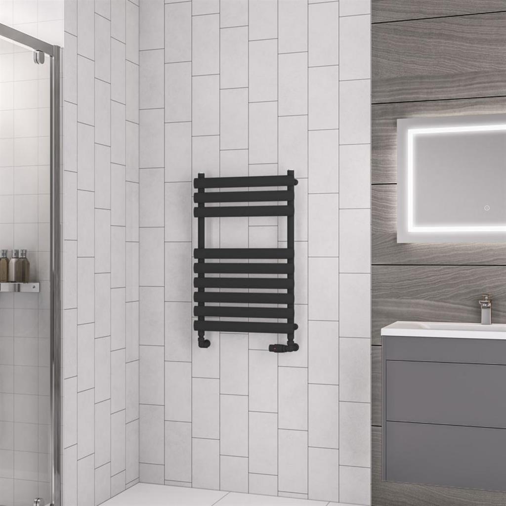 Eastbrook Tunstall Designer Towel Radiator 800mm x 500mm - Matt Black - 89.0031 - TAP 'N' SHOWER