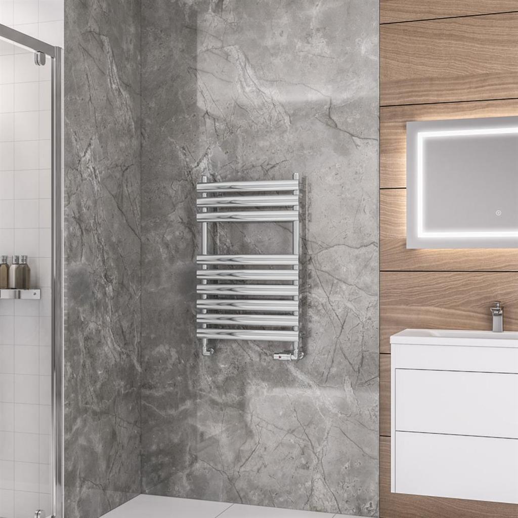 Eastbrook Tunstall Designer Towel Radiator 800mm x 500mm - Chrome - 89.0032 - TAP 'N' SHOWER