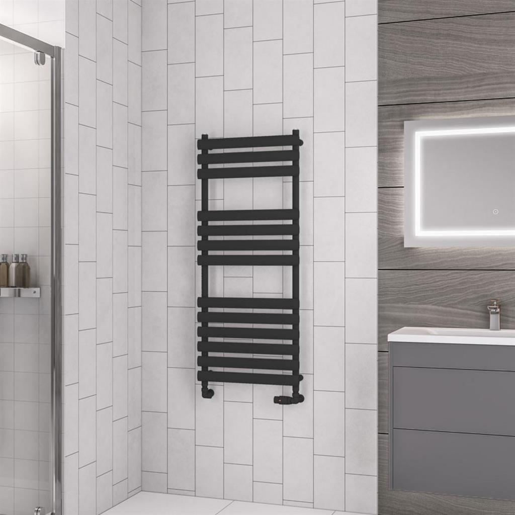 Eastbrook Tunstall Designer Towel Radiator 1200mm x 500mm - Matt Black - 89.0035 - TAP 'N' SHOWER
