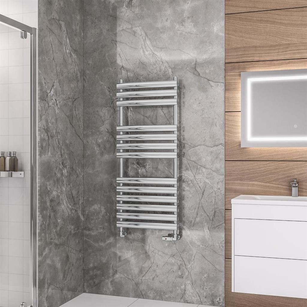 Eastbrook Tunstall Designer Towel Radiator 1200mm x 500mm - Chrome - 89.0036 - TAP 'N' SHOWER