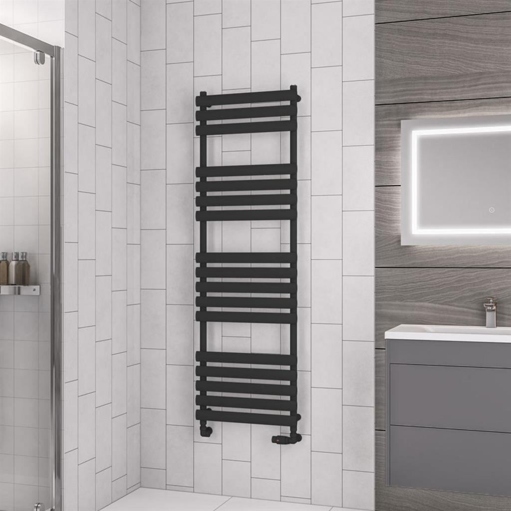 Eastbrook Tunstall Designer Towel Radiator 1600mm x 500mm - Matt Black - 89.0039 - TAP 'N' SHOWER
