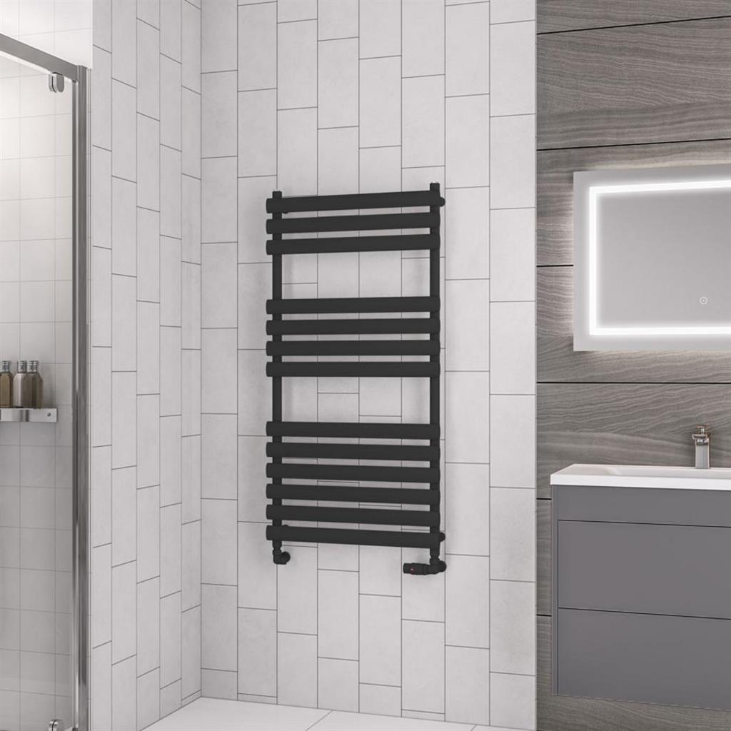 Eastbrook Tunstall Designer Towel Radiator 1200mm x 600mm - Matt Black - 89.0047 - TAP 'N' SHOWER
