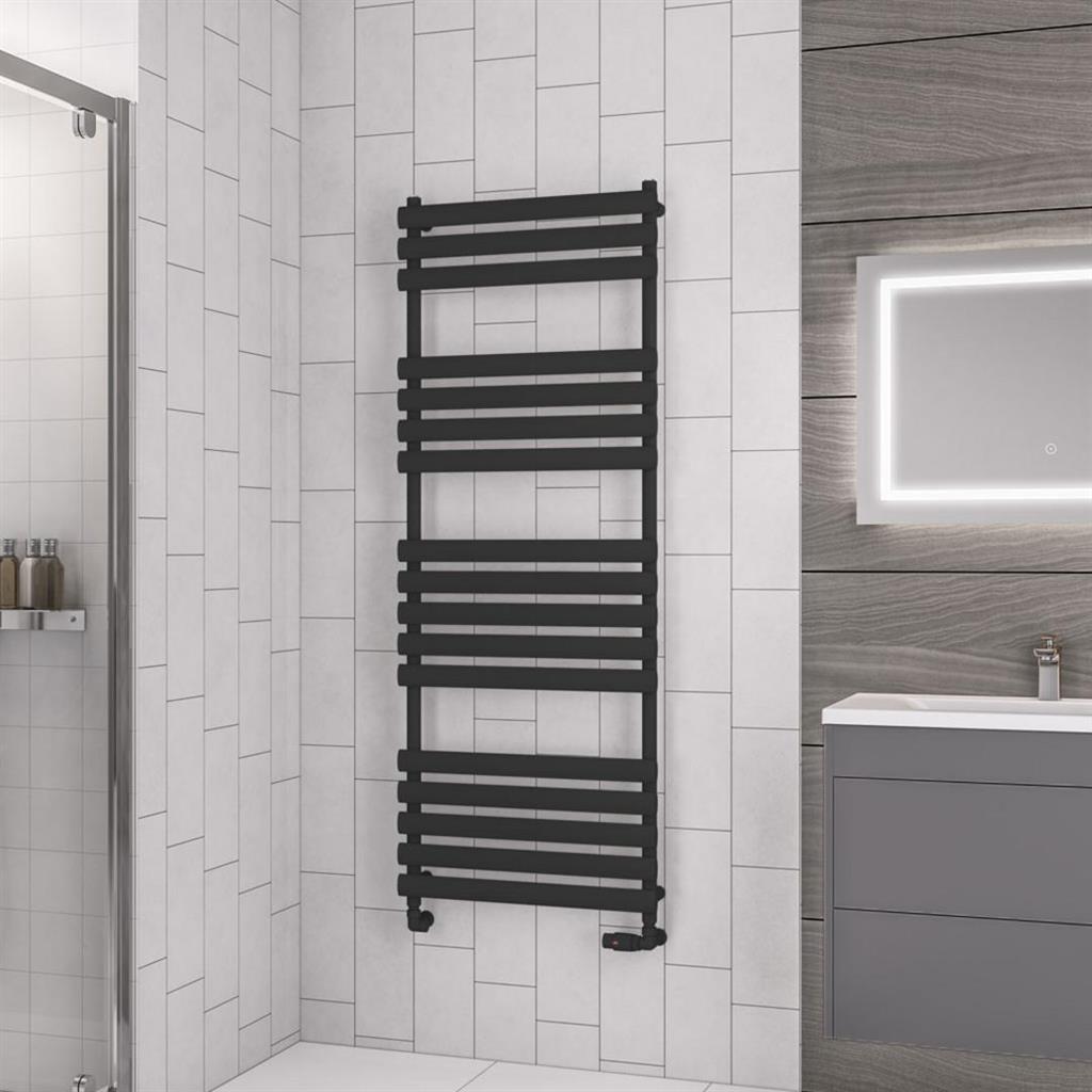 Eastbrook Tunstall Designer Towel Radiator 1600mm x 600mm - Matt Black - 89.0051 - TAP 'N' SHOWER
