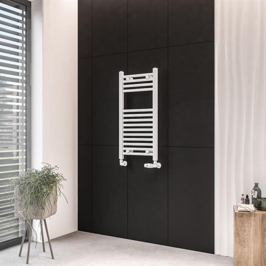 Eastbrook Wingrave Straight Ladder Towel Radiator 800mm x 400mm - Matt White - 89.0053 - TAP 'N' SHOWER