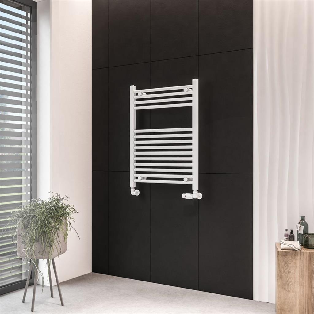Eastbrook Wingrave Straight Ladder Towel Radiator 800mm x 600mm - Matt White - 89.0063 - TAP 'N' SHOWER