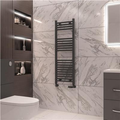 Eastbrook Wingrave Straight Ladder Towel Radiator1200mm x 400mm - Matt Anthracite - 89.0070 - TAP 'N' SHOWER