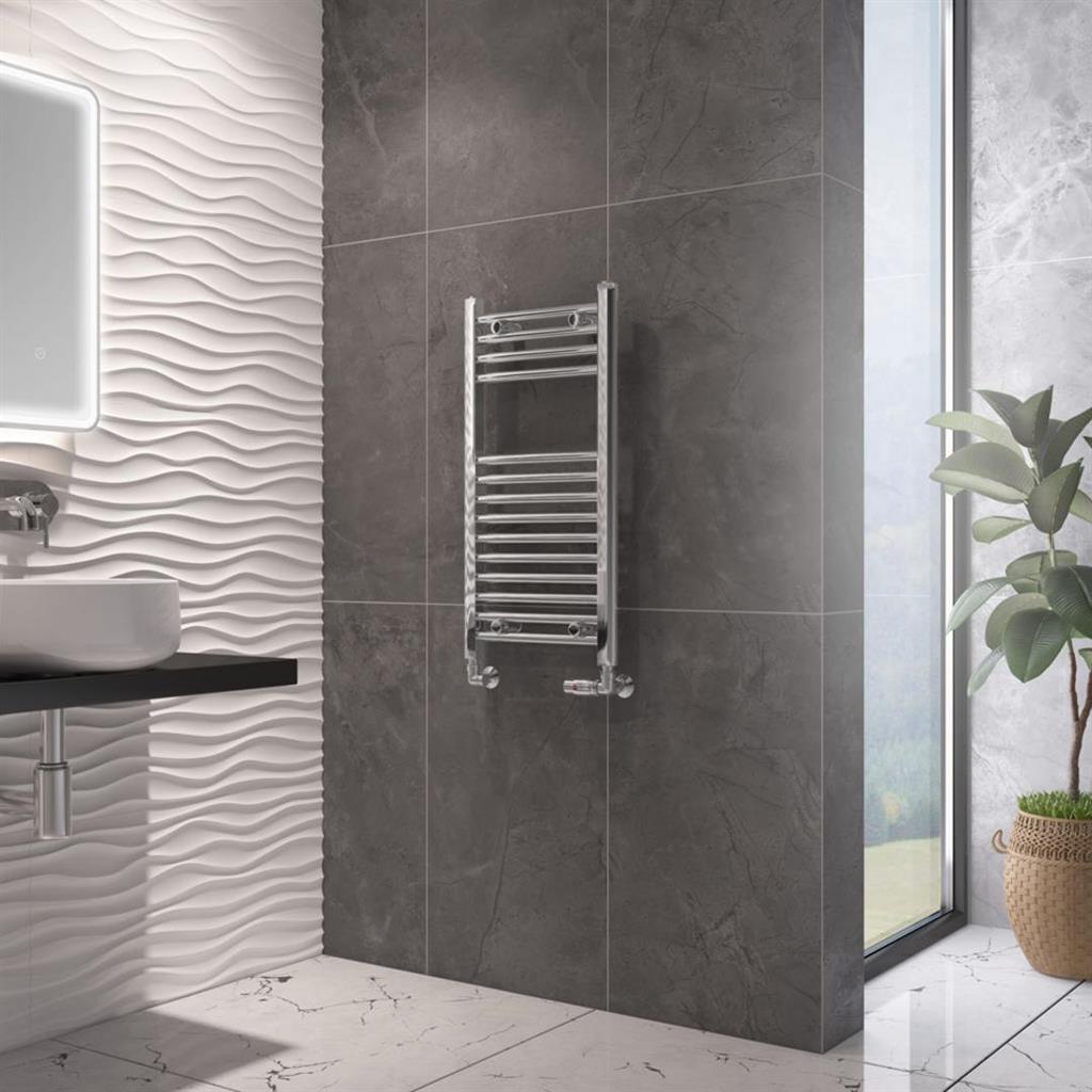 Eastbrook Wingrave Straight Ladder Towel Radiator 800mm x 400mm - Chrome - 89.0083 - TAP 'N' SHOWER