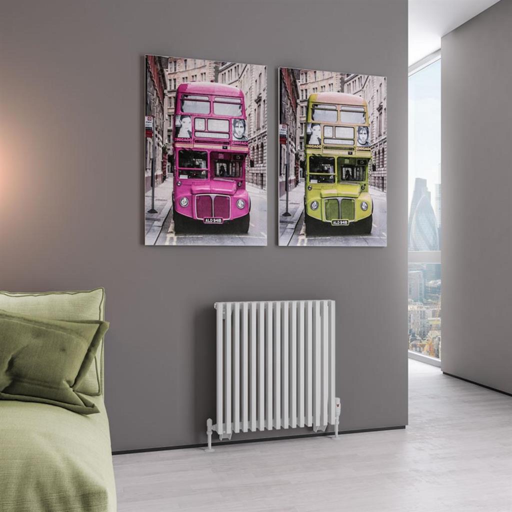 Eastbrook Rowsham Horizontal Designer Radiator 600mm x 580mm - Matt White - 89.0098 - TAP 'N' SHOWER