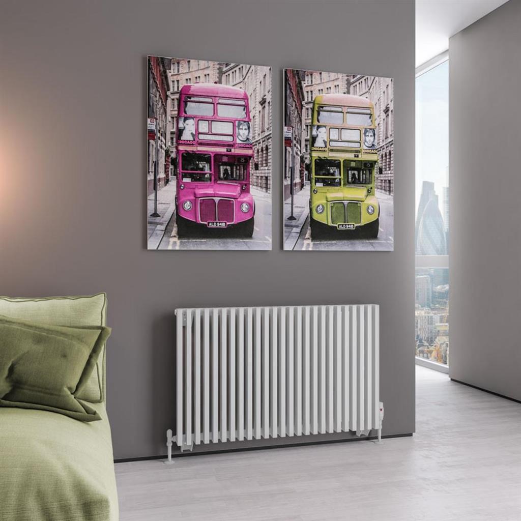 Eastbrook Rowsham Horizontal Designer Radiator 600mm x 980mm - Matt White - 89.0100 - TAP 'N' SHOWER