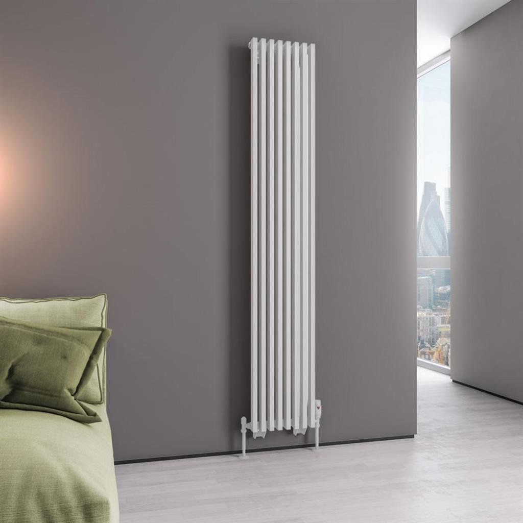 Eastbrook Rowsham Vertical Designer Radiator 1800mm x 300mm - Matt White - 89.0102 - TAP 'N' SHOWER