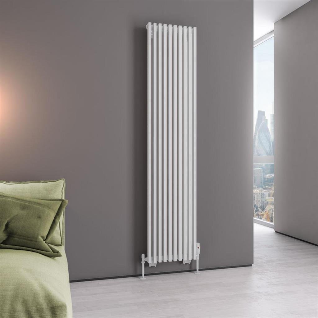 Eastbrook Rowsham Vertical Designer Radiator 1800mm x 380mm - Matt White - 89.0103 - TAP 'N' SHOWER