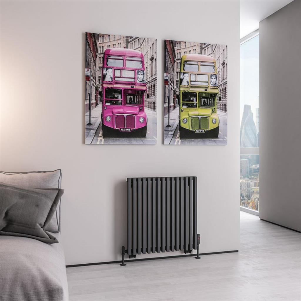 Eastbrook Rowsham Horizontal Designer Radiator 600mm x 580mm - Matt Anthracite - 89.0105 - TAP 'N' SHOWER